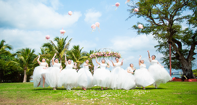 2021年3月28日三亚集体婚礼:第139届“浪漫天涯”椰林草坪